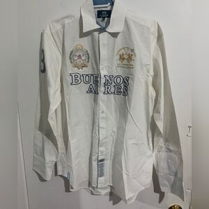 Polo Men's White Buenos Aires La Martina Embroidered Shirt